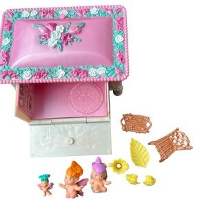 1993 Kenner Fairy Winkles Cozy Keepsakes Jewelry Box Complete Set